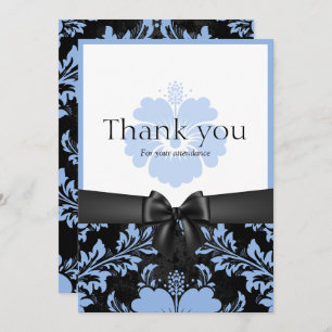 Gracias boda invitación floral azul