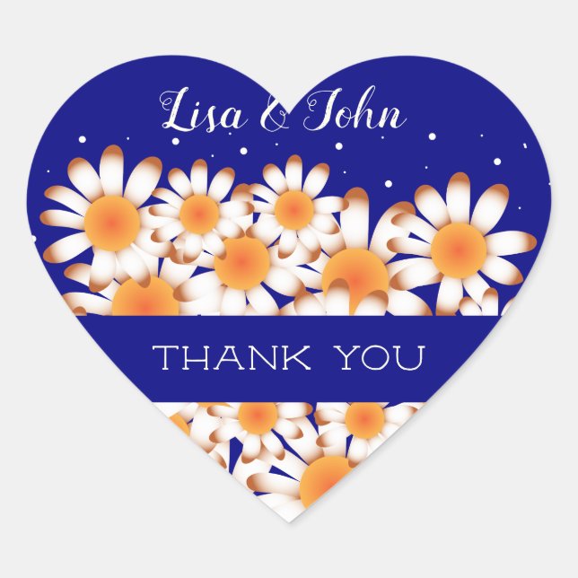 Gracias Boda Marina Sello para sobres Corazón Azul (Anverso)