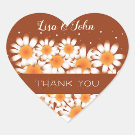 Gracias Boda Rust Heart-Shaped Sello para sobres