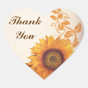 gracias bodas pegatinas de girasol