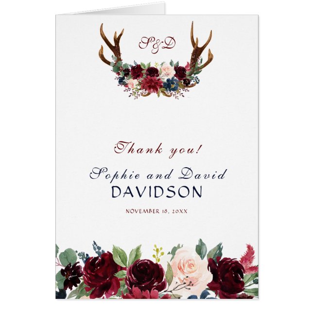 Gracias Boho Merlot Navy Floral Azul (Frente)