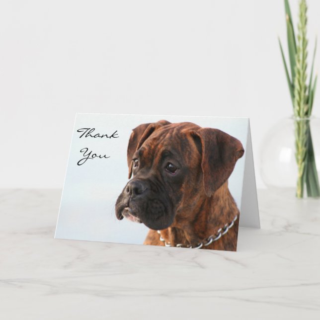 Gracias Brindle boxer tarjeta de saludo (Anverso)