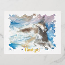 Gracias Caballo en medio de la tarjeta de mar