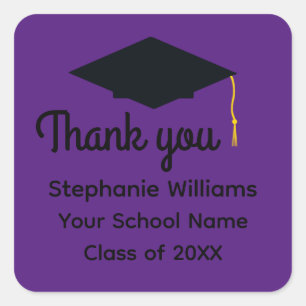 Gracias Cabo de Graduación Negro #1-2 Pegatinas