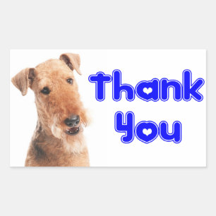 Gracias  Cachorro de Airedale  Pegatina / Etiqueta