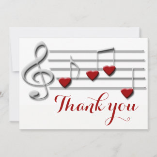 gracias caligrafía en notas de música de corazón