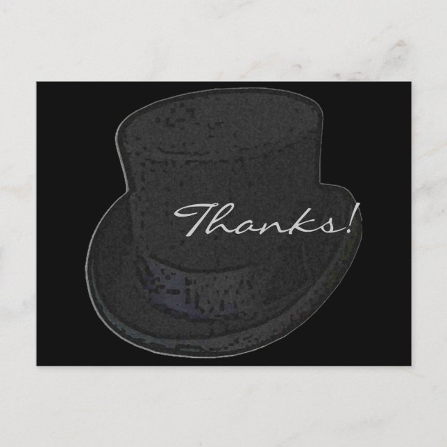 Gracias Cargar Tarjetas Top Hat (Anverso)