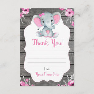 Gracias Chica de tarjetas Elephant Shower con flor