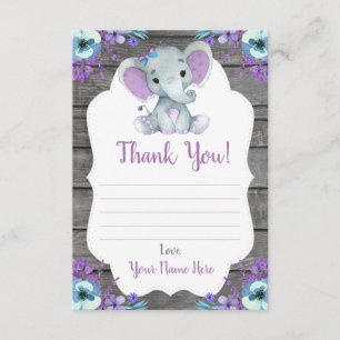 Gracias Chica de tarjetas Elephant Shower con flor