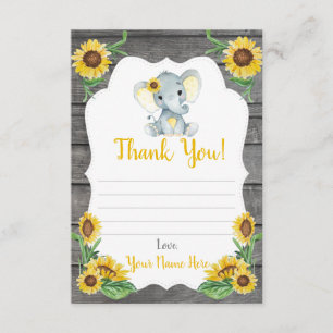 Gracias Chica de tarjetas Elephant Shower, girasol