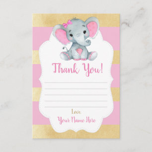 Gracias Chica de tarjetas Elephant Shower Gold Pin