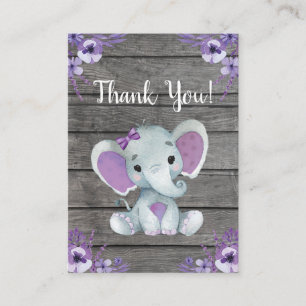 Gracias Chica de tarjetas Elephant Shower Purple R