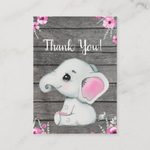 Gracias Chica de tarjetas Elephant Shower Rustic
