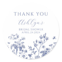 Gracias Chinoiserie Bridal Shower Pegatina