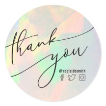 gracias claro opal classic round pegatina