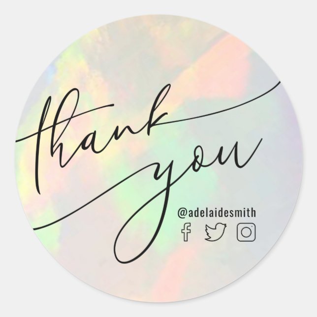 gracias claro opal classic round pegatina (Anverso)