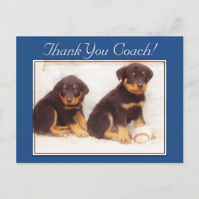 Gracias Coach Rottweiler cachorros postal (Anverso)