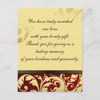Gracias colorete y oro de la invitación de boda de