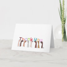 Gracias con cartas mantenidas con tarjeta de mano