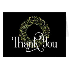 Gracias con Corona de Navidad de Hoja Verde