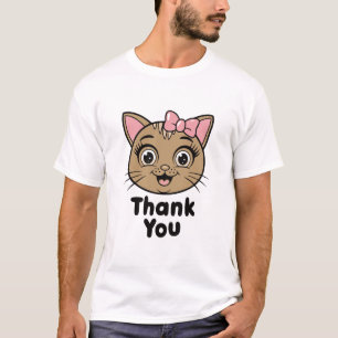 Gracias con la cabeza de gato - Adorable camiseta