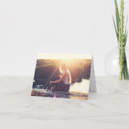 Gracias Con Una Tarjeta De Nota Fotográfica De Hea