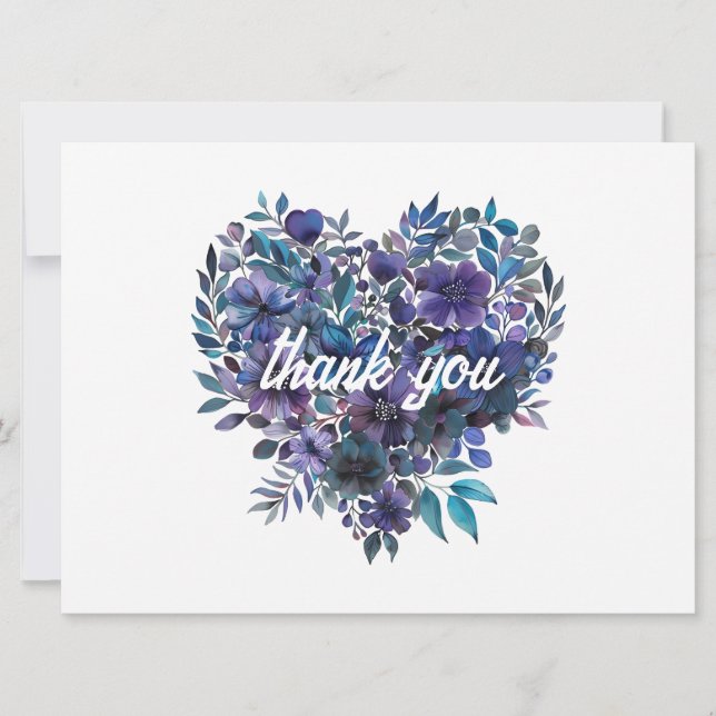 Gracias corazón floral azul (Anverso)