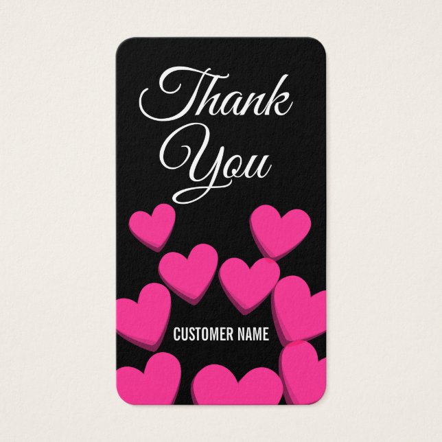 Gracias Corazones de clientes leales (Frente)