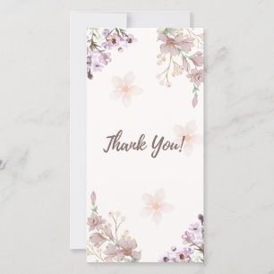 Gracias Diseño Floral de acuarela de tarjeta