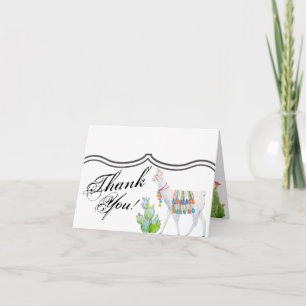 Gracias doblado Tarjeta Boho Llama Bohemian Cacti