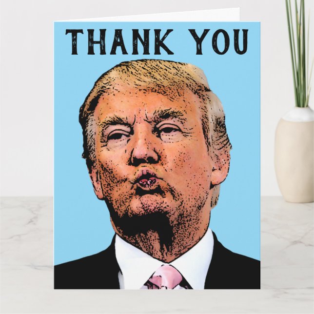 GRACIAS DONALD TRUMP KISS tarjeta de bienvenida (Anverso)