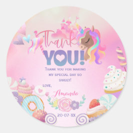 Gracias dulces etiquetas de regalo de cumpleaños