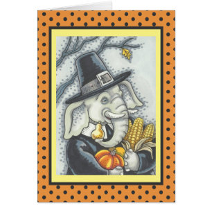 GRACIAS ELEFANTE, TARJETA DE REUNIÓN PILGRIM Verse