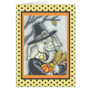 GRACIAS ELEFANTE, TARJETA DE REUNIÓN PILGRIM Verse