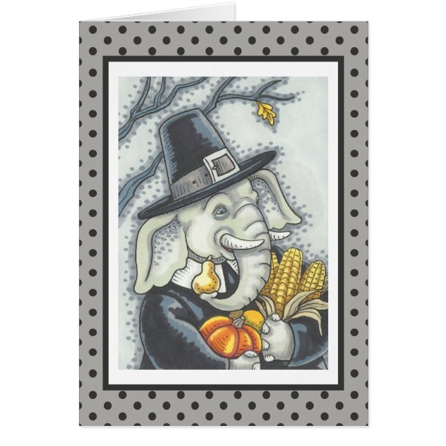 GRACIAS ELEFANTE, TARJETA DE REUNIÓN PILGRIM Verse (Frente)