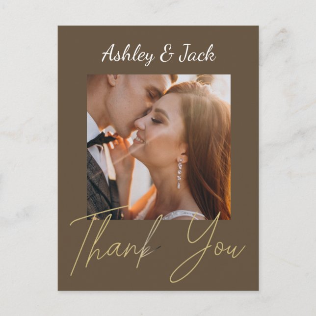 Gracias Elegante Foto Chic Tarjeta Postal (Anverso)