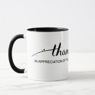"Gracias en el aprecio de usted" taza