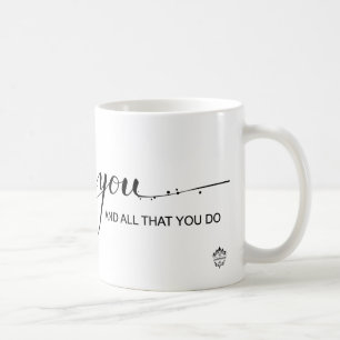 "Gracias, en el aprecio de usted" taza de café