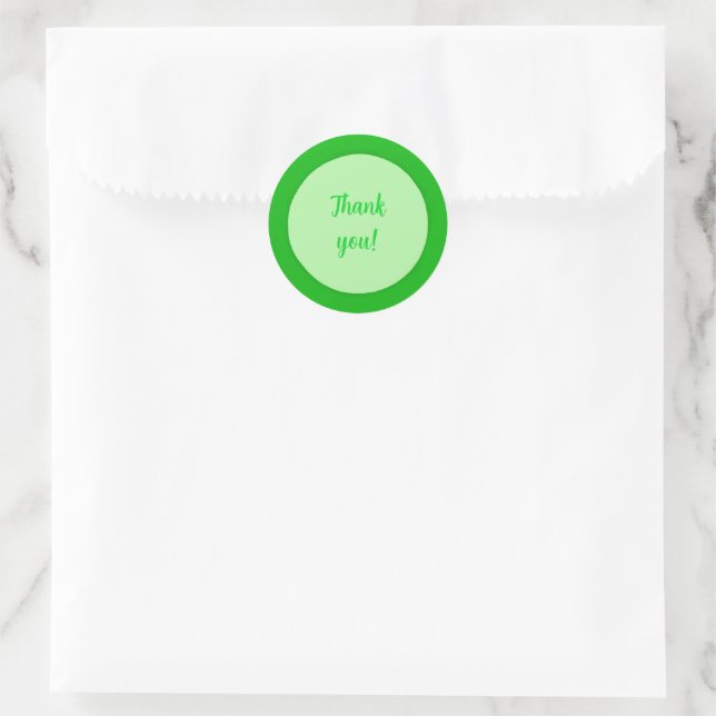 Gracias en Pegatinas de Círculo Verde (Bolso)