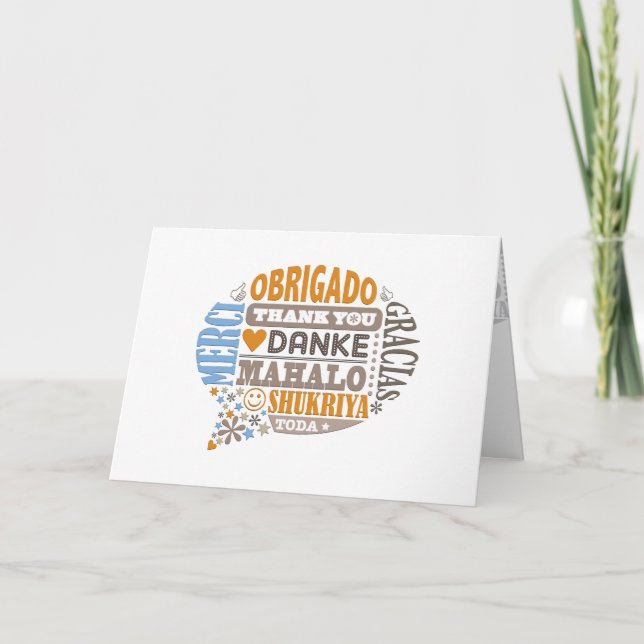 Gracias en tarjeta de felicitación de muchas (Anverso)