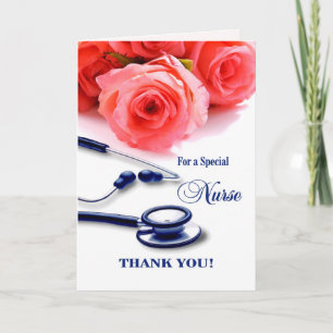 Gracias Enfermera. Tarjeta Stethoscope para rosas