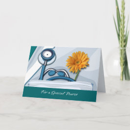 Gracias Enfermera. Tarjeta Stethoscope y Daisy