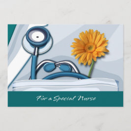 Gracias Enfermera. Tarjeta Stethoscope y Daisy