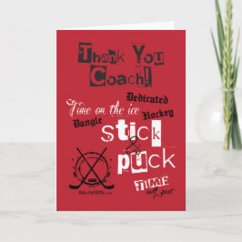 ¡Gracias entrenador de hockey! Tarjeta mediana