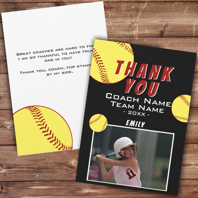 Gracias entrenador tarjeta de fotos de softbol ama (Subido por el creador)