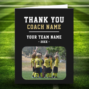 Gracias Entrenador Tarjeta Grande con Foto del Equ