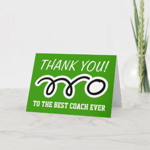 Gracias entrenador tarjetas de felicitación de t