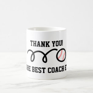 Gracias entrenador   taza de café de béisbol