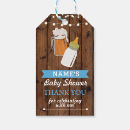 Gracias Etiqueta Baby Shower Brewing Chica Boy Blu