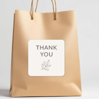 Gracias Etiqueta Botánica Minimalista de Negocios